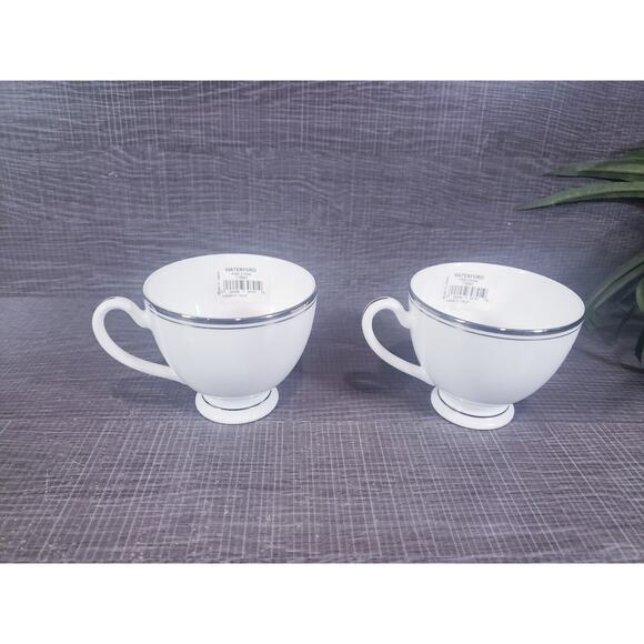 Set Of 2 Waterford China Kilbarry Platinum Tea Cup 3” NWT - Picture 1 of 7